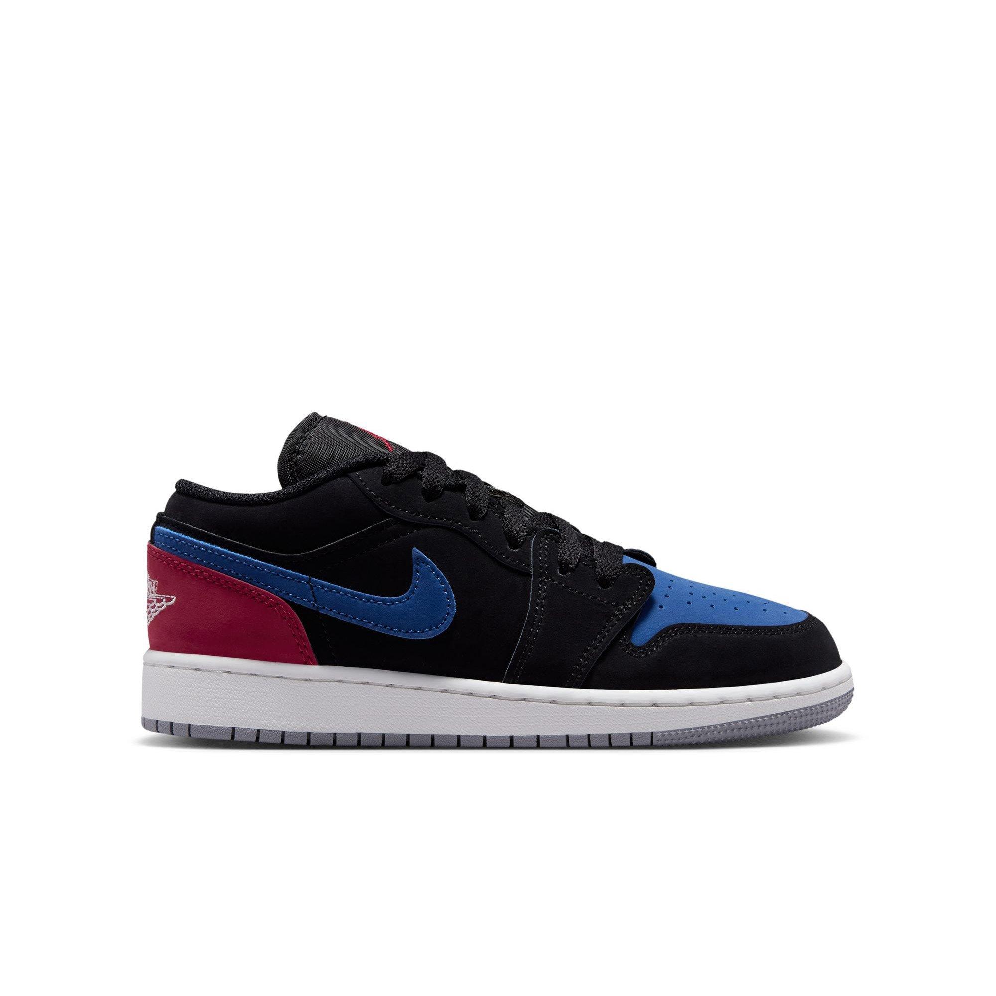 Jordan 1 Low "Black/Summit White/True Blue/Varsity Red" Grade School Boys' Shoe - BLACK/RED/BLUE